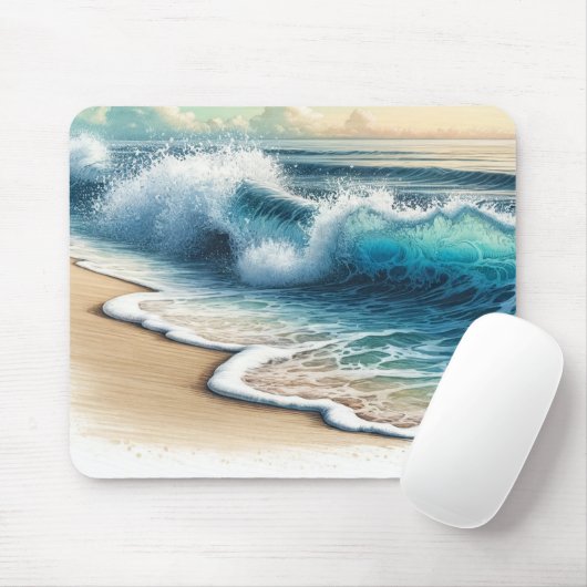 Tapis De Souris Plage côtière rustique (Avec souris)