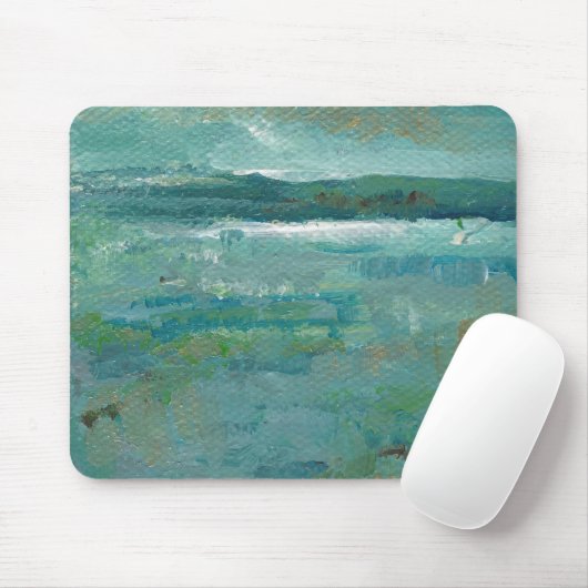Tapis De Souris Plage côtière Tableau Océan Abstrait (Avec souris)