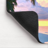 Tapis De Souris Plage Coucher de soleil océan sable palmier Maldiv (Coin)