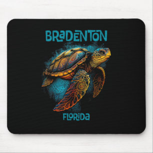 Tapis De Souris Plage de Bradenton Floride Fl Rétro Vintage Tortue