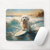 Tapis De Souris Plage de Coton De Tulear Peinture de surf (Avec souris)