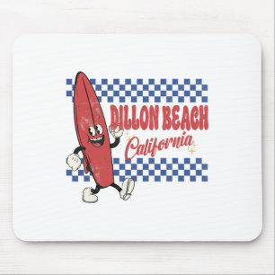 Tapis De Souris Plage de Dillon Californie Surfeur Rétro Vintage P