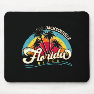 Tapis De Souris Plage de Jacksonville Floride Vintage Coucher de s