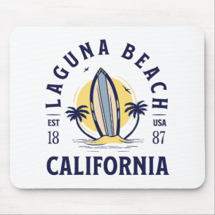 Tapis De Souris Plage de Laguna Californie Surf Vacances d'été Vin