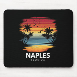 Tapis De Souris Plage de Naples Floride Surfboard Surf Vintage