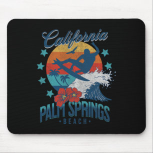 Tapis De Souris Plage de Palm Springs Californie Surf Vintage Vaca