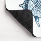 Tapis De Souris Plage de poisson mer marine mer côtière bleu (Coin)