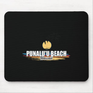 Tapis De Souris Plage de Punalu'u Hawaii Plage de surf rétro pour
