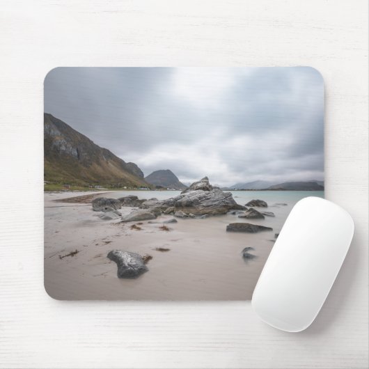 Tapis De Souris Plage de Ramberg à Lofoten (Avec souris)