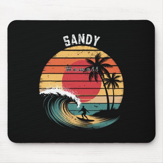 Tapis De Souris Plage de sable Hawaï Plage Surf (Devant)