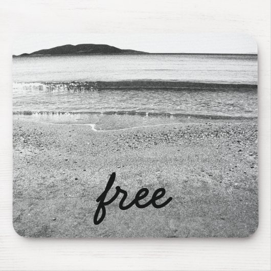 Tapis De Souris Plage de sable noir et blanc libre (Devant)