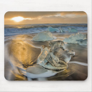 Tapis De Souris Plage de sable noir   Jokulsarlon sud de l'Islande