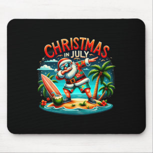 Tapis De Souris Plage de Santa Noël drôle de Noël en juillet Santa
