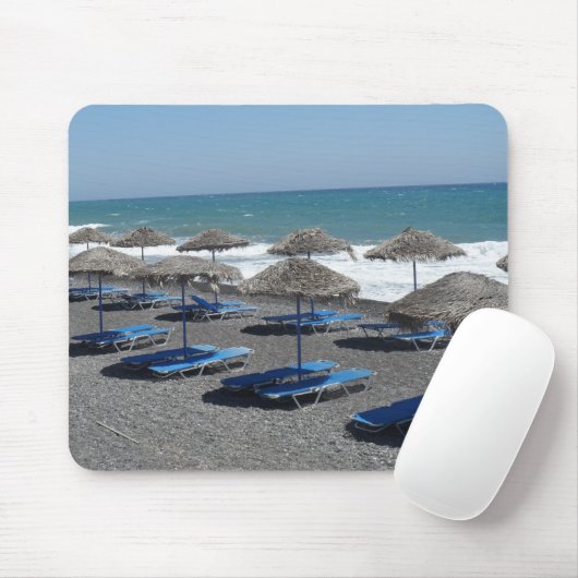 Tapis De Souris Plage de Santorini, Grèce (Avec souris)
