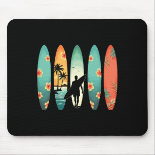 Tapis De Souris Plage de surfeur Surfing Hawaïen Surfeur drôle Su