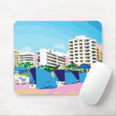 Tapis De Souris PLAGE DU SUD, MIAMI, Panier de souris FLORIDA (Avec souris)