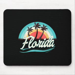Tapis De Souris Plage Florida Retro Summer Beach Palm Tree Vintage