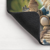 Tapis De Souris Plage gnome assis sur le trône de plage (Coin)