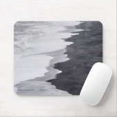 Tapis De Souris Plage noire et blanche pittoresque (Avec souris)