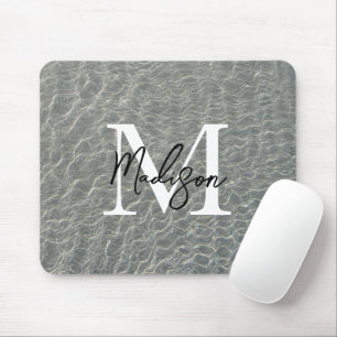 Tapis De Souris Plage Océan Eau Ripples & Sable Monogramme