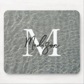 Tapis De Souris Plage Océan Eau Ripples & Sable Monogramme (Devant)