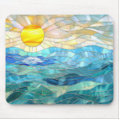 Tapis De Souris Plage Océan Tropical Lever de soleil Vitrage (Devant)