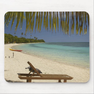 Tapis De Souris Plage, palmiers et transat