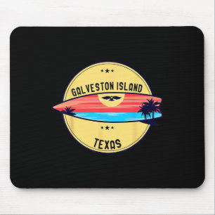 Tapis De Souris Plage Rétro de l'Île Galveston Texas Surf