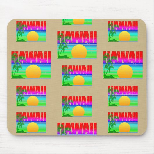 Tapis De Souris Plage Retro Hawaii Sunset (Devant)
