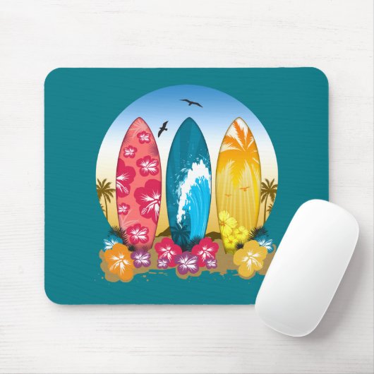 Tapis De Souris Plage Surboard (Avec souris)