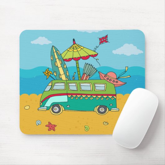 Tapis De Souris Plage Surf Vie Mousepad (Avec souris)