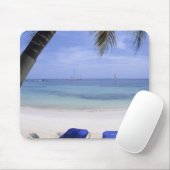 Tapis De Souris Plage, Transat, Palmier, Horizon Sur (Avec souris)