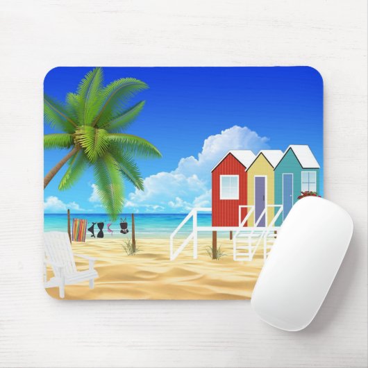 Tapis De Souris Plage tropicale (Avec souris)