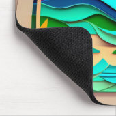Tapis De Souris Plage tropicale de Papercraft 3D (Coin)