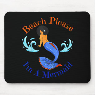 Tapis De Souris Plage une sirène drôle sirènes noires femmes fille