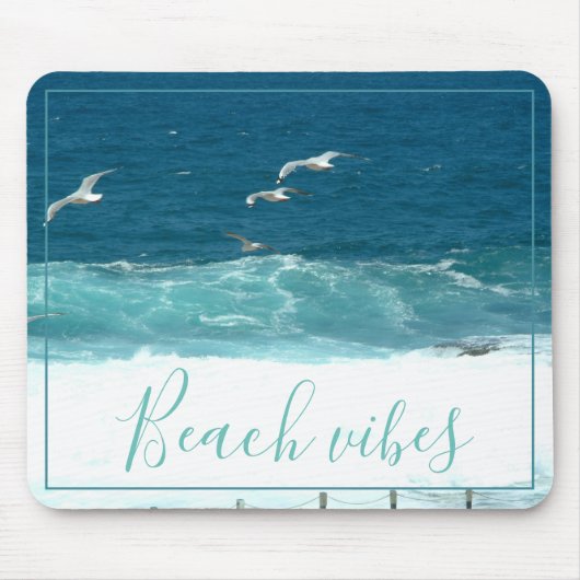 Tapis De Souris Plage Vibes Ocean Waves Pad (Devant)