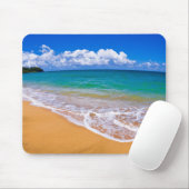 Tapis De Souris Plage vide et eaux bleues (Avec souris)