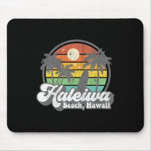 Tapis De Souris Plage vintage Haleiwa Hawaii Surf Surfing Hawaïen