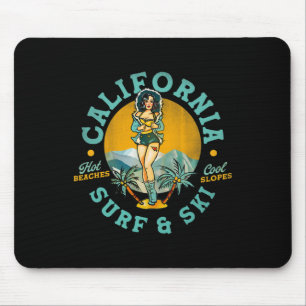 Tapis De Souris Plages chaudes et pentes fraîches de surf et de sk
