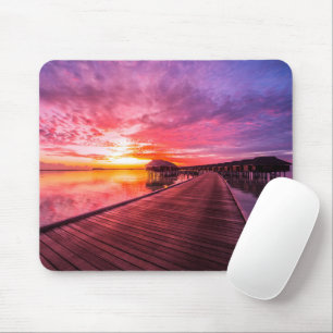 Tapis De Souris Plages tropicales Coucher de soleil aux Maldives