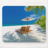 Tapis De Souris Plages tropicales | Plage de chaises longues Bora  (Devant)