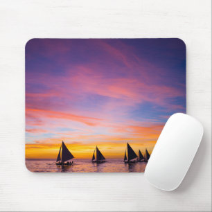 Tapis De Souris Plages tropicales Sunset Sailboats, Phillipines