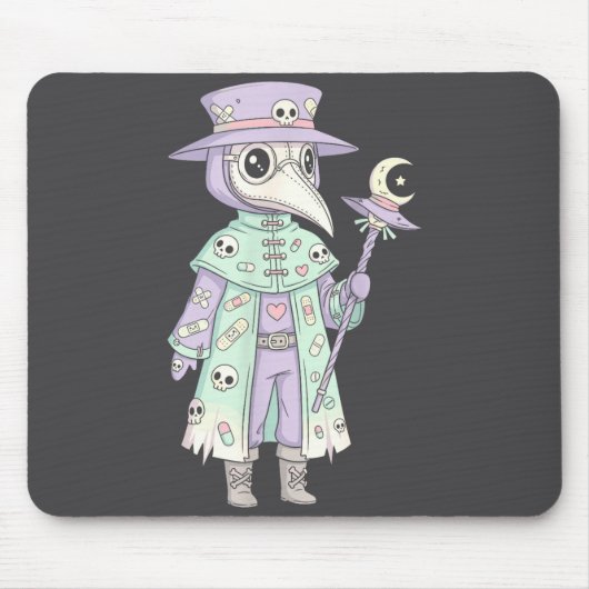Tapis De Souris Plague Doctor Gothic Pastel Cute Moth Face Mask Oc (Devant)