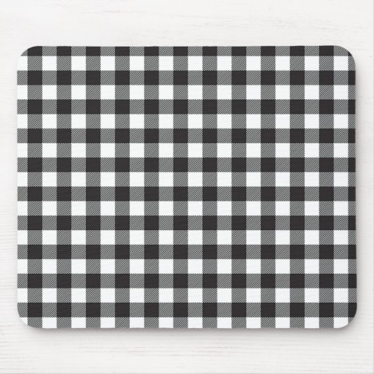 Tapis De Souris Plaid de buffle noir et blanc (Devant)