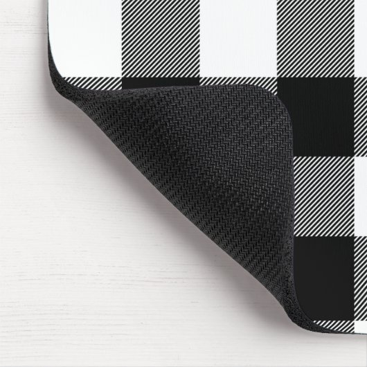 Tapis De Souris Plaid de buffle noir et blanc (Coin)