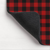 Tapis De Souris Plaid de buffle rouge et noir (Coin)