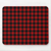 Tapis De Souris Plaid de buffle rouge et noir (Devant)