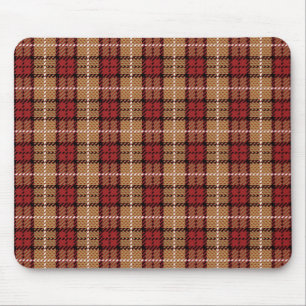Tapis De Souris Plaid de pixel en rouge et or