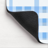 Tapis De Souris Plaid doucement bleu et blanc (Coin)