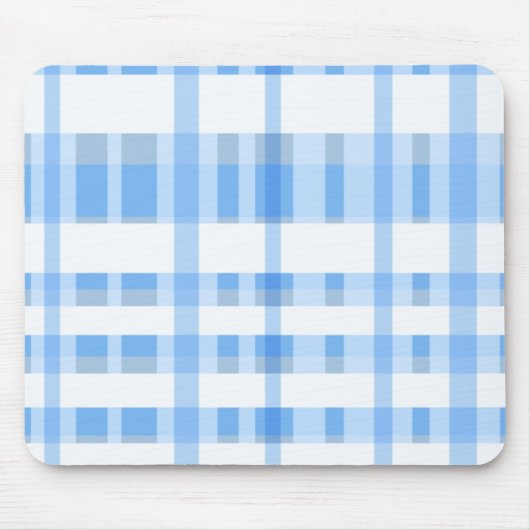 Tapis De Souris Plaid doucement bleu et blanc (Devant)